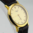 Load image into Gallery viewer, LONGINES 153 18K 750 Solid Gold Quartz Belt brown excellent condition 22.5cm