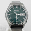 Load image into Gallery viewer, CITIZEN COSMOTRON 4-791061K Electromagnetic Temp Day Date Green Dial 33.1mm