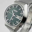 Load image into Gallery viewer, CITIZEN COSMOTRON 4-791061K Electromagnetic Temp Day Date Green Dial 33.1mm