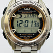 Load image into Gallery viewer, CITIZEN Q&Q Radio Solar Digital Silver DP62 Men's Windshield scratched 45.2mm