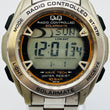 Load image into Gallery viewer, CITIZEN Q&Q Radio Solar Digital Silver DP62 Men's Windshield scratched 45.2mm