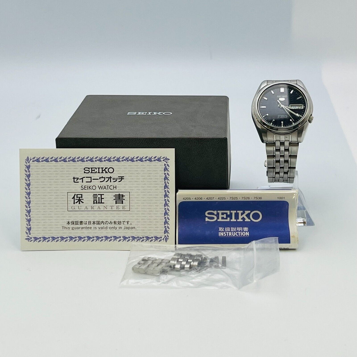 Seiko 5 7S26-01V0 Automatic 21 Jewels Day/Date Black Men's