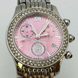 Load image into Gallery viewer, ALPREDO VERSACE V415H chronograph date pink shell quartz women's with stone 32.0