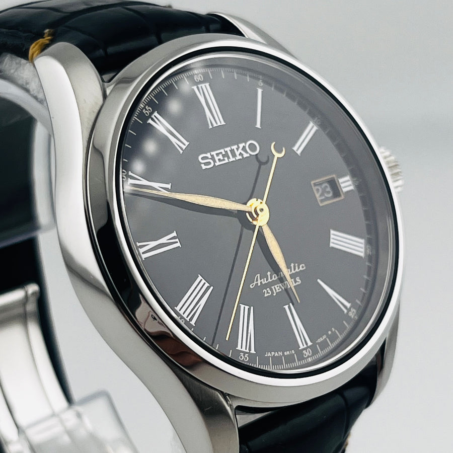 SEIKO Presage 6R15-03E0 SARX029 Automatic Black Lacquer Dial Date Men's Watch 39.9