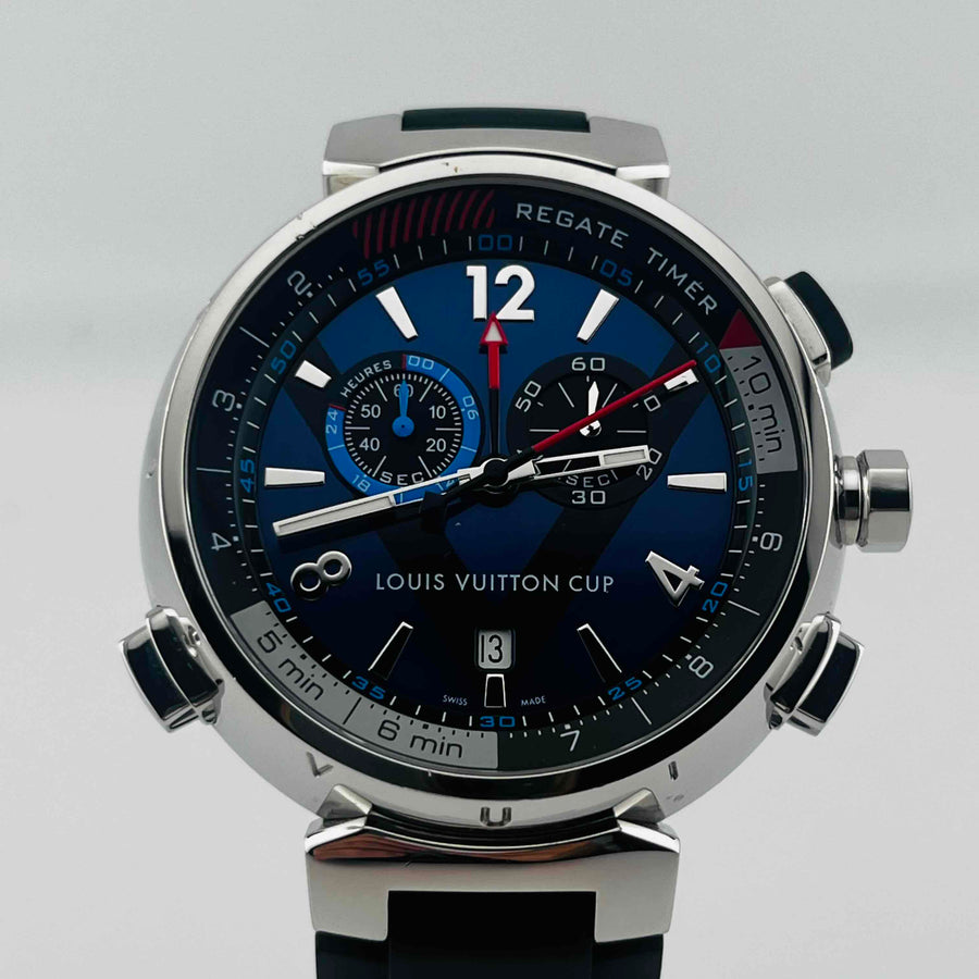 LOUIS VUITTON Tambour Regatta SZ9391 Q102D Quartz Blue Dial 46.8mm