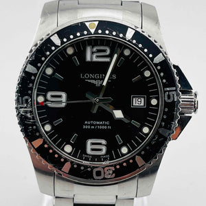 LONGINES HydroConquest L3.642.4 automatic Black dial, bezel scratched, 40.7mm