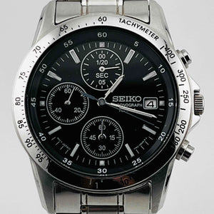 SEIKO 7T92-0DW0 Chronograph Quartz Black Dial 37.9mm Excellent condition