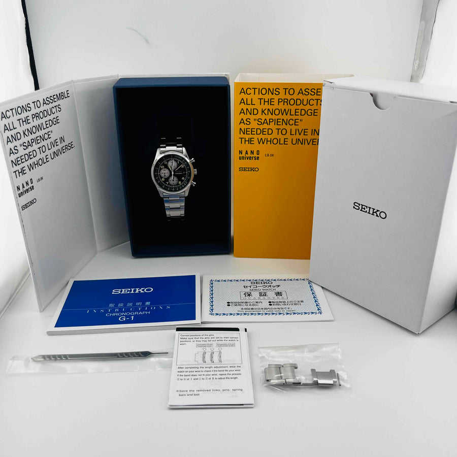 SEIKO 7T92-HZB0 Quartz Nano Universe Collaboration chronograph black dial 38.0mm