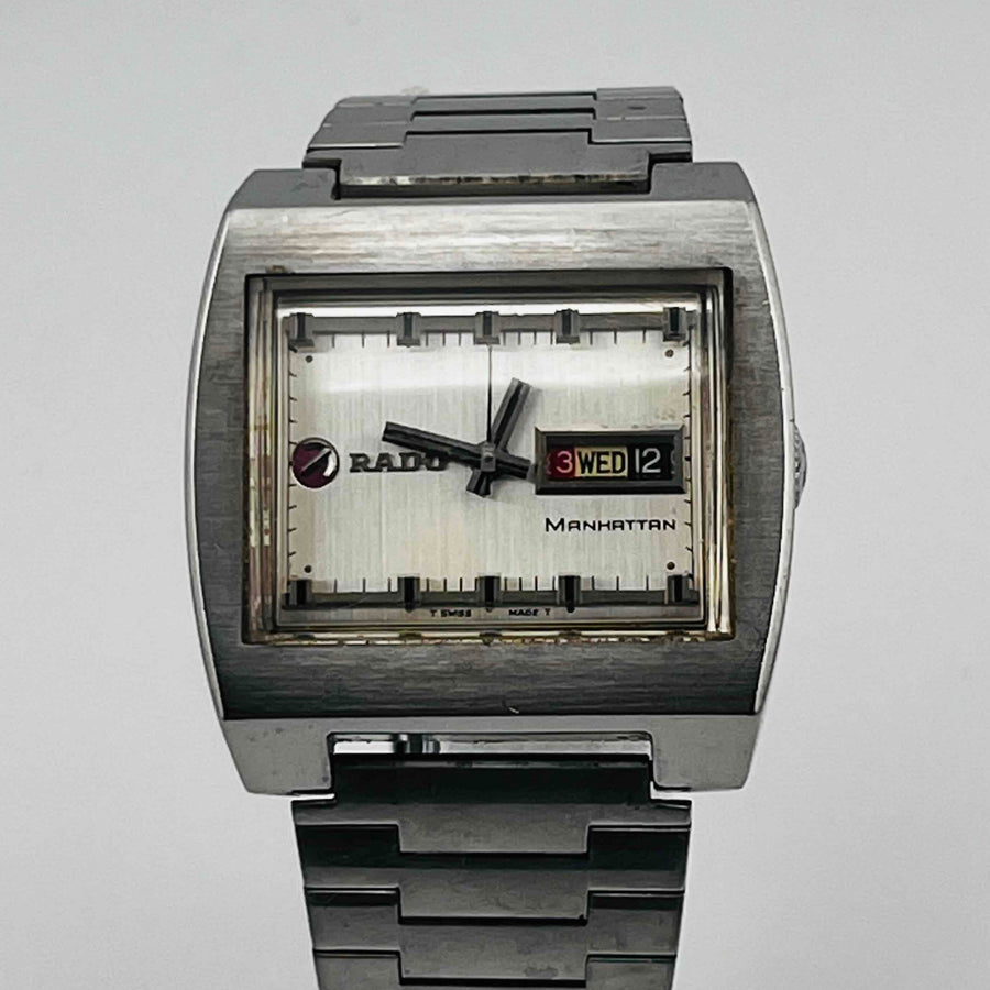 RADO MANHATTAN Water Sealed Automatic Day Date Square Men's Watch 38.0mm