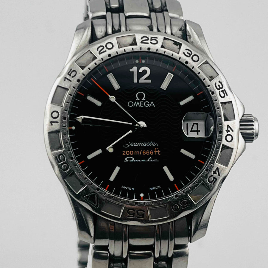 OMEGA Seamaster Quartz 200M 666ft Belt dirty Black Dial 36.1mm