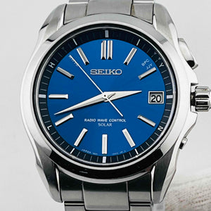 SEIKO BRIGHTZ SAGZ049 7B24-0AK0 Solar radio quartz blue dial men's watch 36.7mm