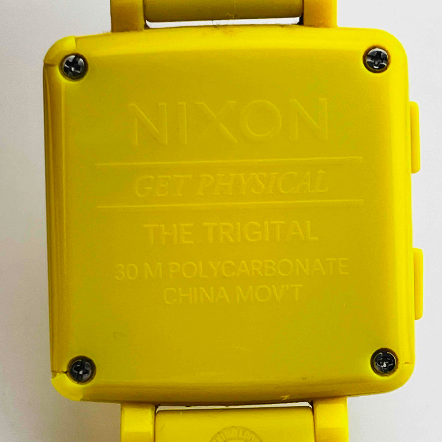 NIXON TRIGITAL A163-1536 LIME PLASTIC BRACELET Yellow watch 34.5mm