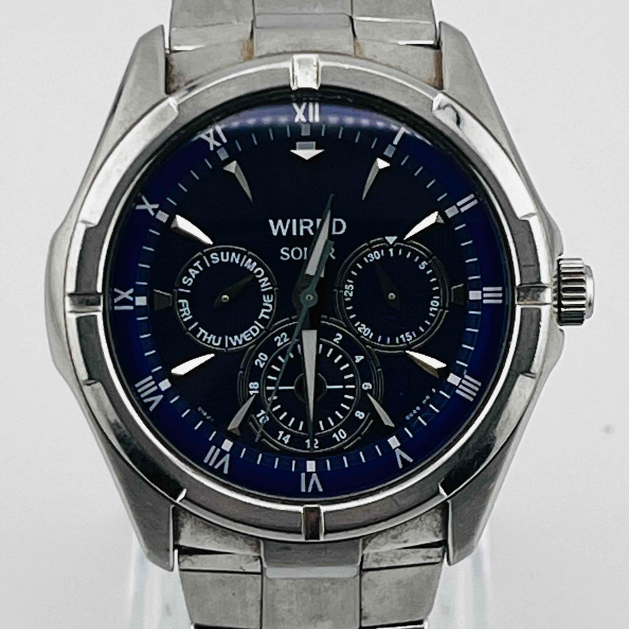 SEIKO WIRED CHRONOGRAPH V14J-OBV1 SOLAR blue dial 38.4mm