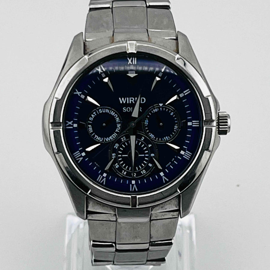 SEIKO WIRED CHRONOGRAPH V14J-OBV1 SOLAR blue dial 38.4mm