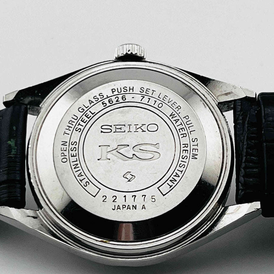 SEIKO KS HI-BEAT 5626-7110 AUTOMATIC daydate Black Belt 33..3mm