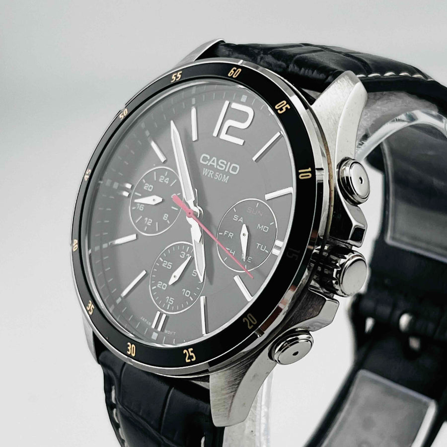 CASIO MTP-1374 quartz Chronograph Men's Watches 40.8mm