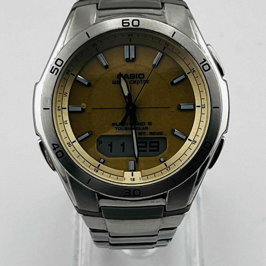 CASIO WVA-M640 Tough Solar Digital-Analog Multi Band 6 Gold Color 38.8mm