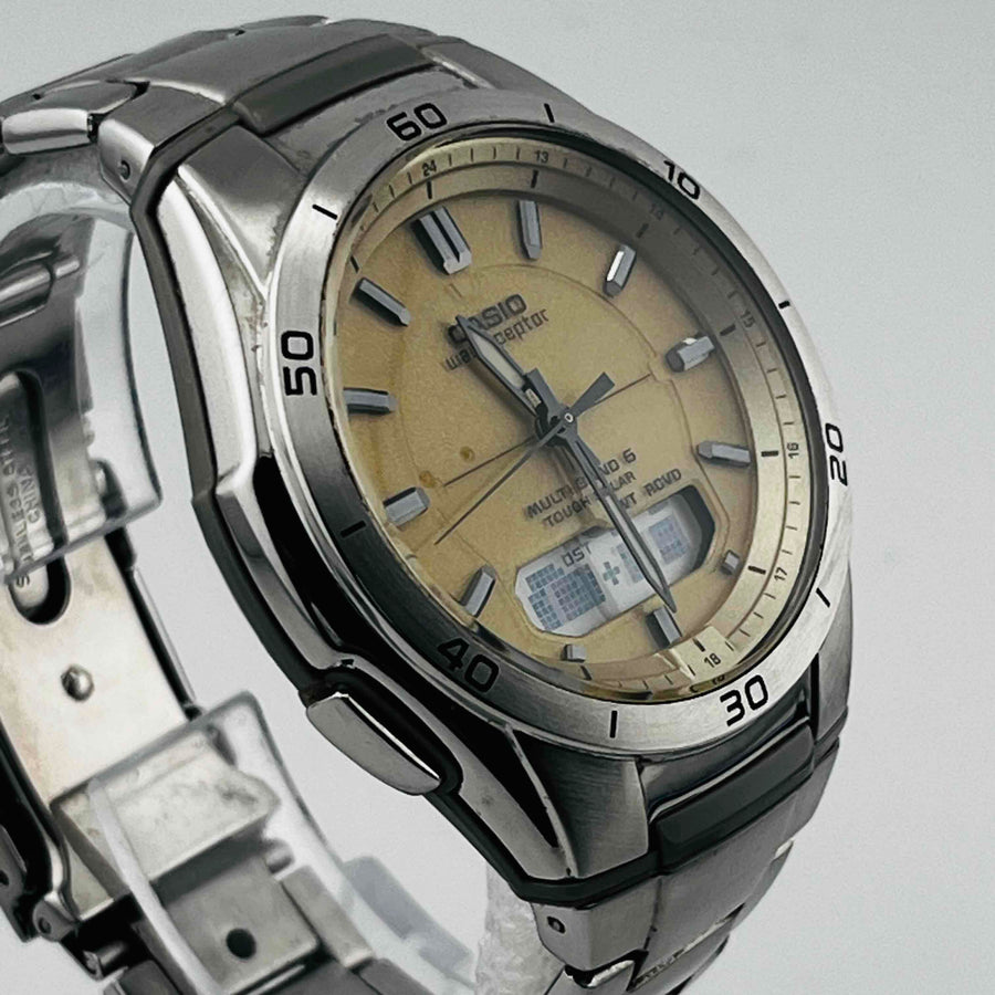 CASIO WVA-M640 Tough Solar Digital-Analog Multi Band 6 Gold Color 38.8mm