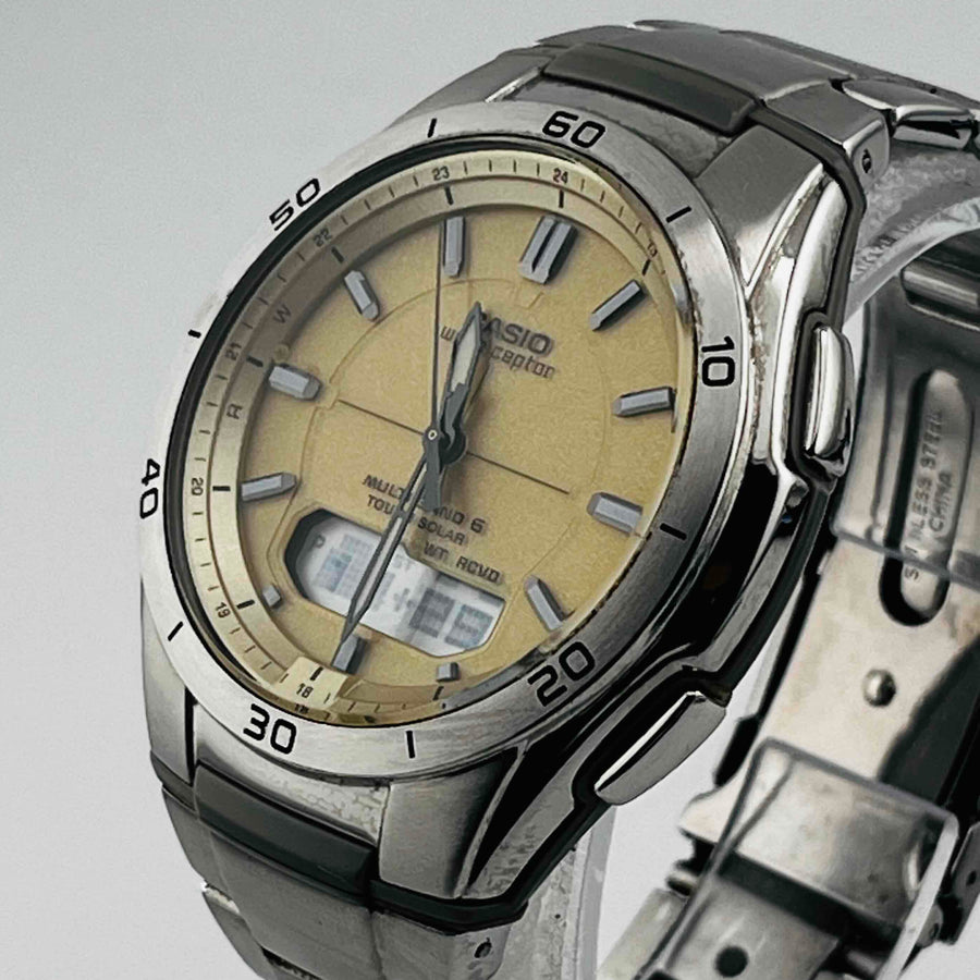 CASIO WVA-M640 Tough Solar Digital-Analog Multi Band 6 Gold Color 38.8mm