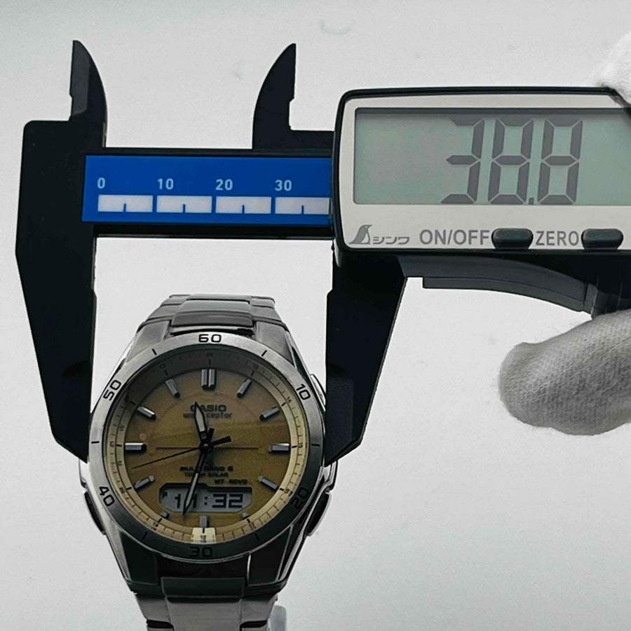 CASIO WVA-M640 Tough Solar Digital-Analog Multi Band 6 Gold Color 38.8mm