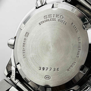 SEIKO 7T32-6E40 Quartz chronograph blue dial men's watch 36.8mm