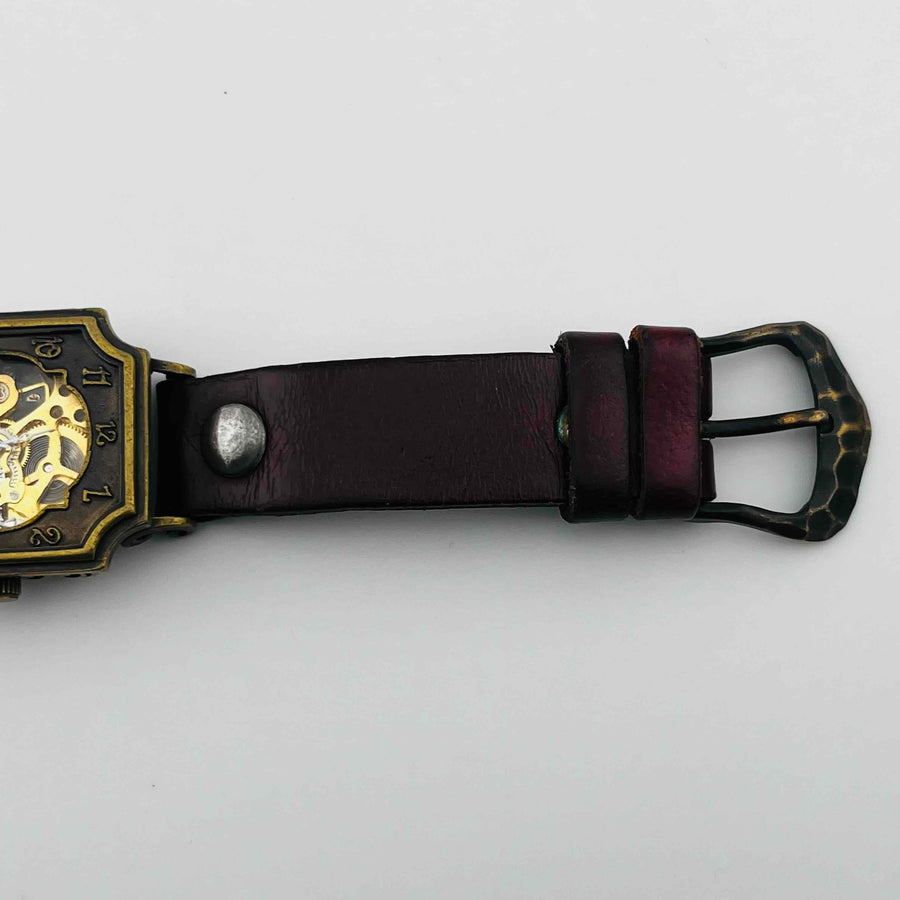 Moola Mechanical Dark red belt, belt dirty Watch 32.8mm