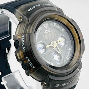 CASIO  G-SHOCK AMG-525D tough Solar Skeleton Black There is some dirt on the belt 47.3