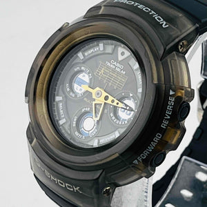 CASIO  G-SHOCK AMG-525D tough Solar Skeleton Black There is some dirt on the belt 47.3