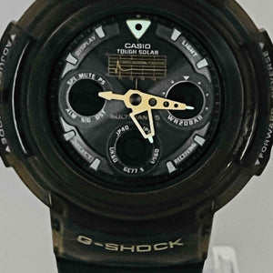 CASIO  G-SHOCK AMG-525D tough Solar Skeleton Black There is some dirt on the belt 47.3