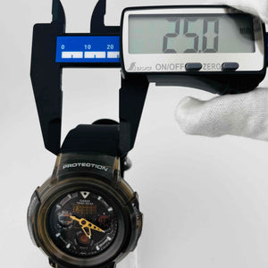 CASIO  G-SHOCK AMG-525D tough Solar Skeleton Black There is some dirt on the belt 47.3