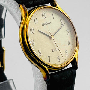 SEIKO Dolce 8N41-6010 Quartz Analog Dark Brown Belt Damaged 32.0mm