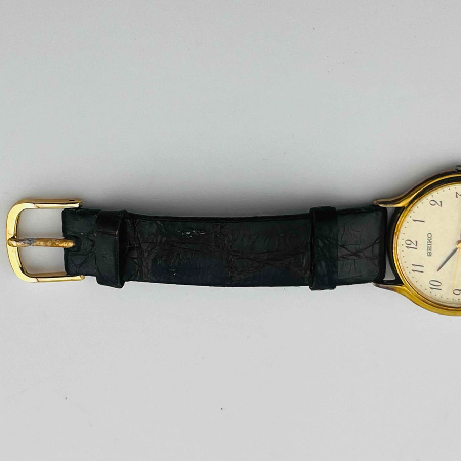 SEIKO Dolce 8N41-6010 Quartz Analog Dark Brown Belt Damaged 32.0mm
