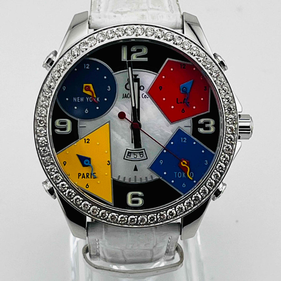 Jacob Co Jc-4D The Five Time Zone Quartz 46.7mm
