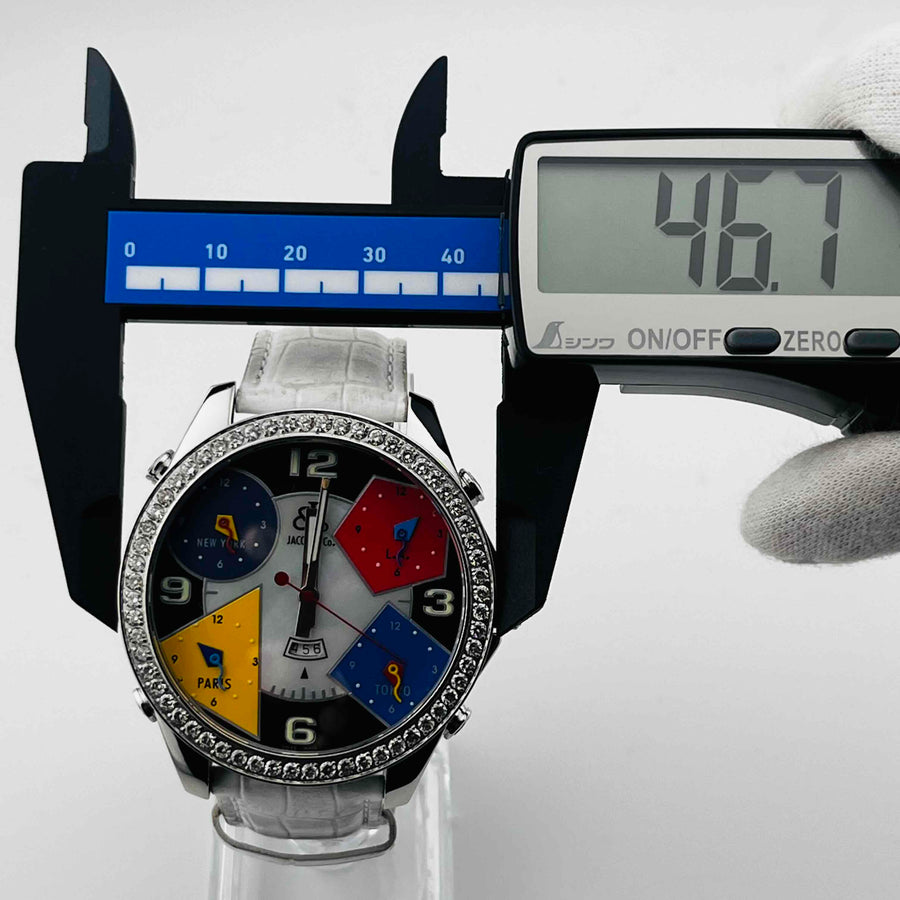 Jacob Co Jc-4D The Five Time Zone Quartz 46.7mm