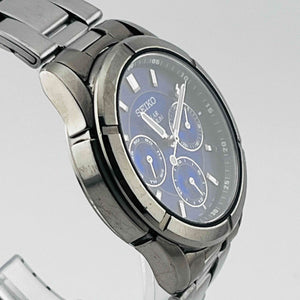 SEIKO Solar titanium V14J-0AE0 Dial Navy Men's Watch 34.0mm