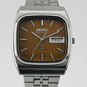 SEIKO 8243-5000 Lord Quartz Day Date QZ Brown Dial Men's Watch 32.9mm