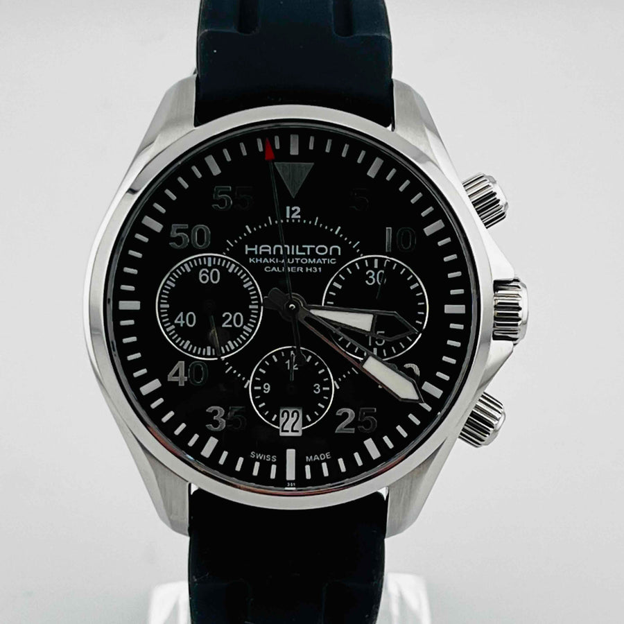 HAMILTON H646660 Khaki Aviation Pilot Chronograph Automatic Men's Watch 41.0mm