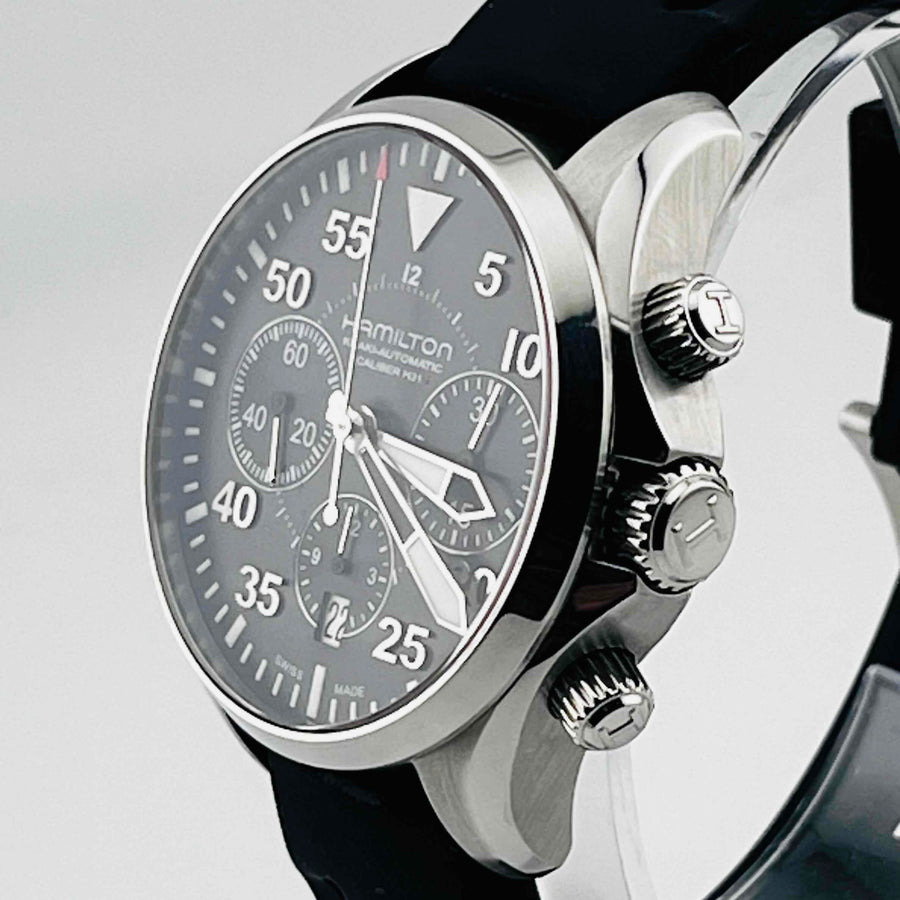 HAMILTON H646660 Khaki Aviation Pilot Chronograph Automatic Men's Watch 41.0mm