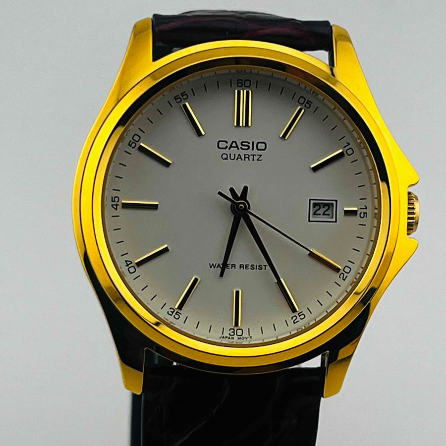CASIO MTP-1183Q-7AJH Quartz Standard Watch date Belt color Wine red 35.0mm