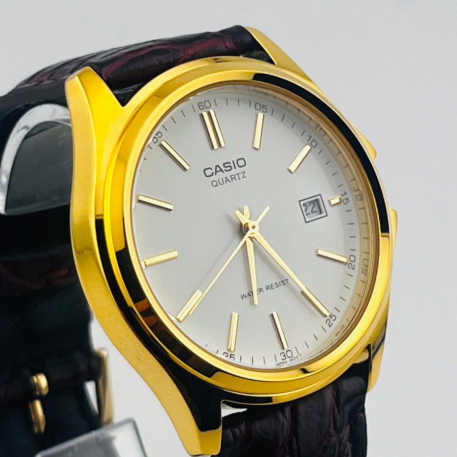 CASIO MTP-1183Q-7AJH Quartz Standard Watch date Belt color Wine red 35.0mm