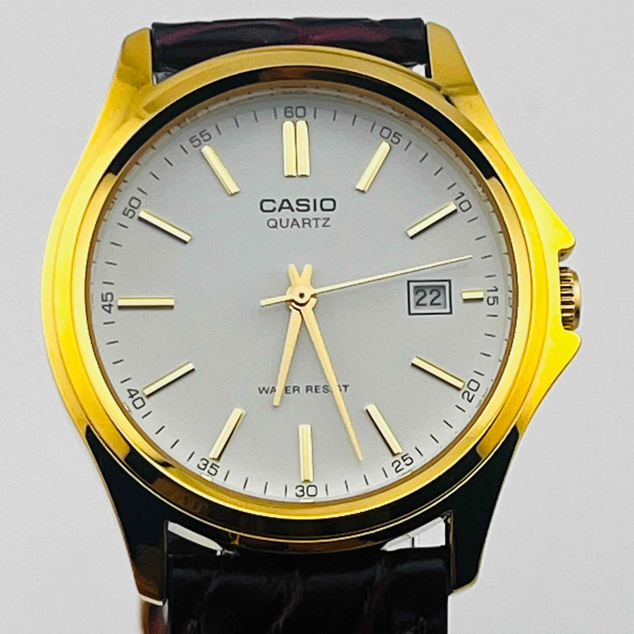 CASIO MTP-1183Q-7AJH Quartz Standard Watch date Belt color Wine red 35.0mm