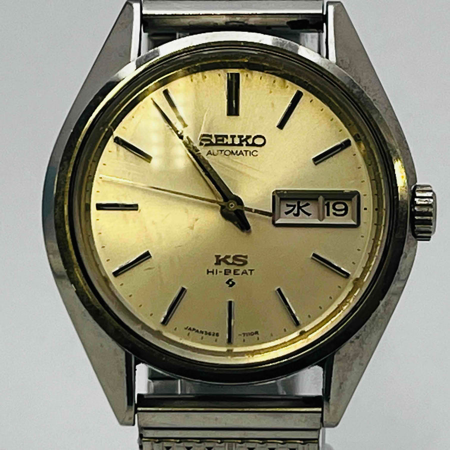 King Seiko HI-BEAT 5626-7111 AUTOMATIC daydate Silver 33.3mm