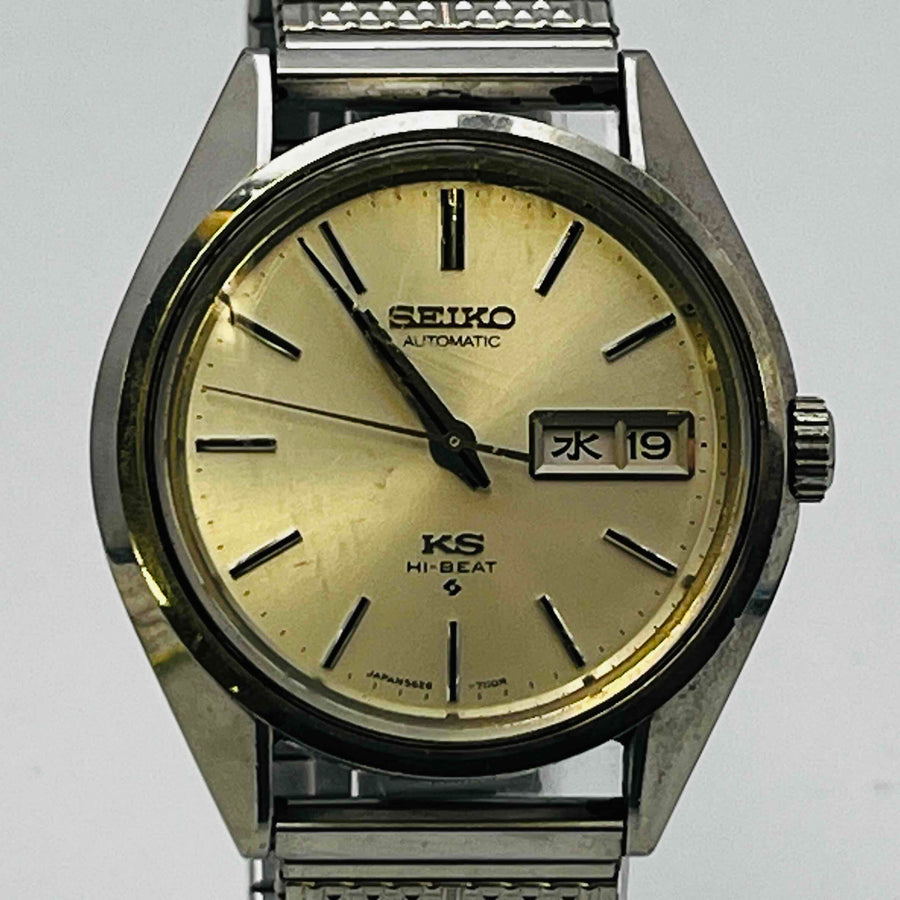 King Seiko HI-BEAT 5626-7111 AUTOMATIC daydate Silver 33.3mm