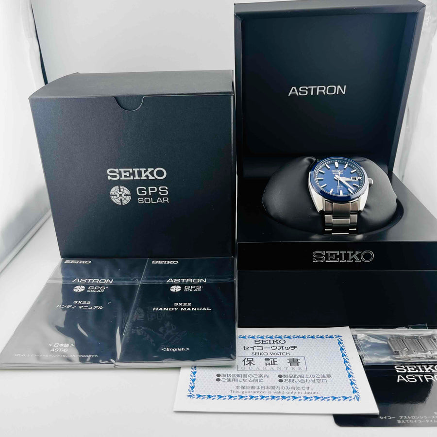 SEIKO Astron GPS Solar Quartz 3X22-0AC0 SBXD003 Excellent Condition 38.0mm