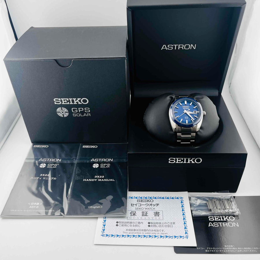 SEIKO Astron GPS Solar Quartz 3X22-0AC0 SBXD003 Excellent Condition 38.0mm