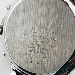 SEIKO 7B52-0AF0 Stainless steel GP solar radio white dial men's watch 35.0mm
