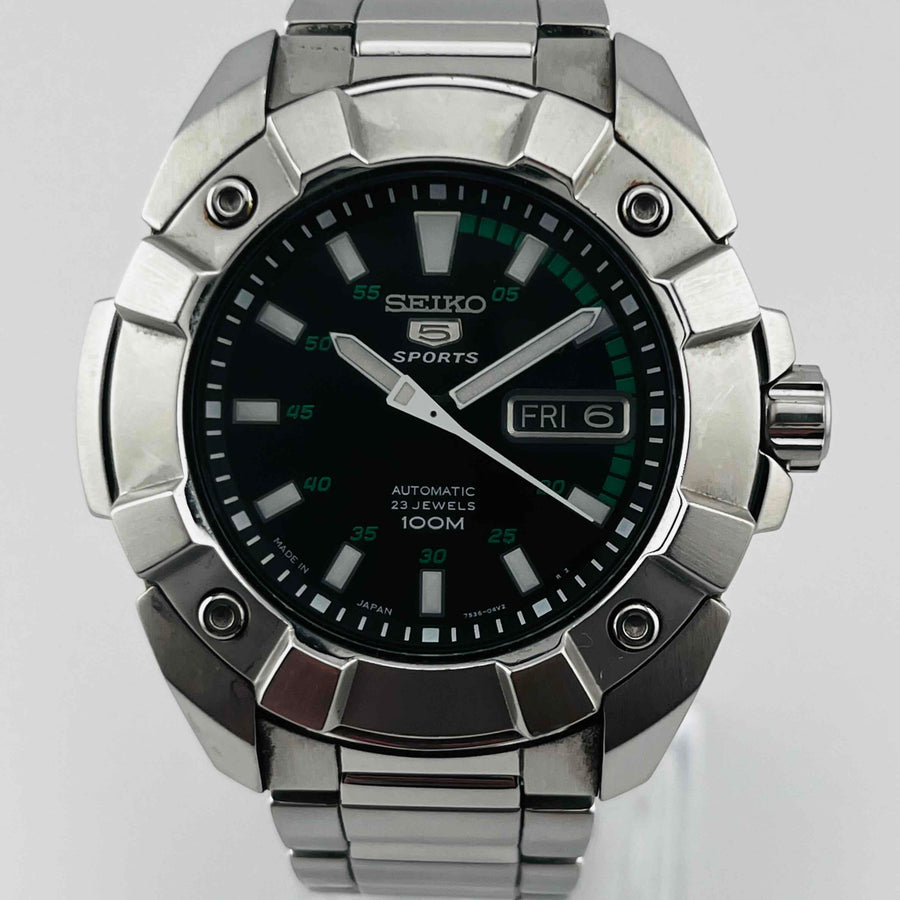 SEIKO 5 Sports 7S36-03K0 23 jewels automatic winding with see-through back 40.5mm