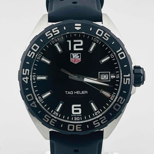 TAG Heuer Formula 1 Date WAZ1110 Quartz Black Dial Rubber Strap 40.8mm