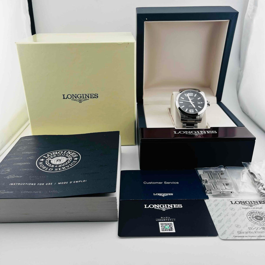 LONGINES L3.676.4 Conquest Date Automatic Black dial Men's Watch 38.7mm