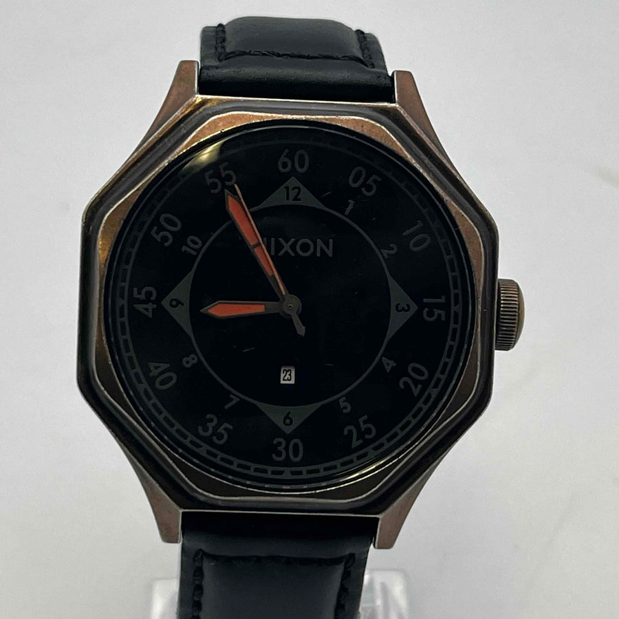 NIXON PERMISSION FOR FLYBY Quartz THE FALCON LEATHER 42.4mm